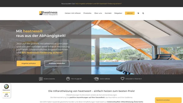 Website Screenshot: heatness GmbH - Infrarot-Heizsysteme von heatness® AT - Date: 2023-06-22 15:02:17