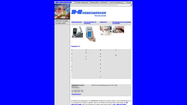 Website Screenshot: Hebesberger Mess & Regelgeraete - ebro-Shop HEBESBERGER Messtechnik - Date: 2023-06-22 15:02:17