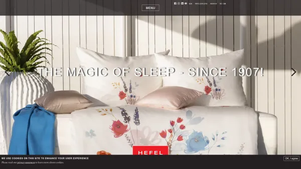Website Screenshot: Hefel - HEFEL Premium Bedding | HEFEL Textil | Schwarzach, Austria - Date: 2023-06-22 15:02:17