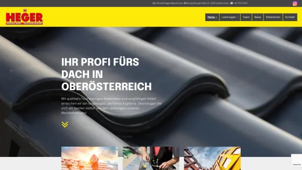 Website Screenshot: Heger Spenglerei - Dachdeckerei - Dachdecker Oberösterreich - Heger Dächer GmbH & Co KG - Date: 2023-06-22 15:02:17
