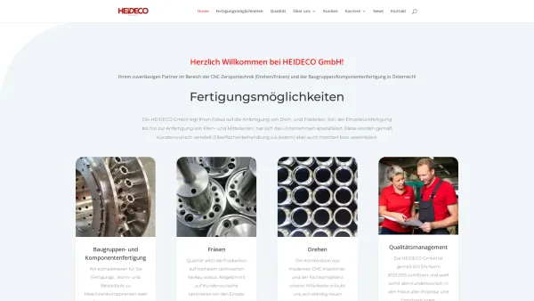 Website Screenshot: Heideco CNC - Zerspantechnik und allgemeiner Maschinenbau Gesellschaft m.b.H.; - HEIDECO | - Date: 2023-06-22 15:12:12
