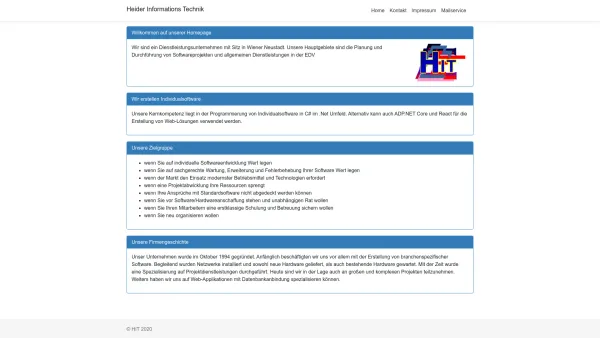 Website Screenshot: HIT - Heider Informations Technik - Heider Informations Technik - Ing. Andreas Heider, BA - Date: 2023-06-14 10:40:29
