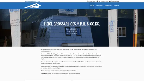 Website Screenshot: Heigl Großarl Gesellschaft m.b.H. Co. Startseite - Home - Heigl Großarl Ges.m.b.H. & Co.KG. - Date: 2023-06-15 16:02:34