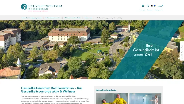 Website Screenshot: Heilbad Sauerbrunn Betriebsgesellschaft m.b.H. Co. Heiltherme. Bewegung. Lebensbalance. - Gesundheitszentrum Bad Sauerbrunn | Kur & Vorsorge - Date: 2023-06-22 15:12:12