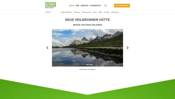 Website Screenshot: Heilbronner-Hütte Verwallgruppe Pächter Immler - Heilbronner Hütte - Wandern - Aktiv - DAV Heilbronn - Date: 2023-06-22 15:16:28