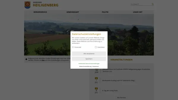 Website Screenshot: Gemeindeamt Heiligenberg RiS-Kommunal - Heiligenberg - GEM2GO WEB - Startseite - Date: 2023-06-22 15:16:28
