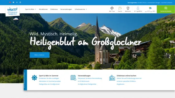 Website Screenshot: Tourismusverband Heiligenblut - Heiligenblut am Großglockner | Urlaub & Ferien - Date: 2023-06-15 16:02:34