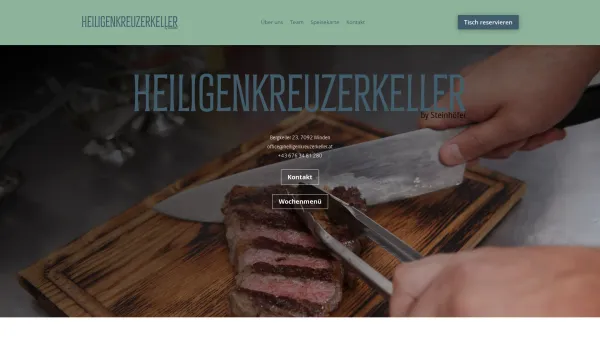 Website Screenshot: HEILIGENKREUZERKELLER Der Heurige - Heiligenkreuzerkeller by Steinhöfer - Date: 2023-06-15 16:02:34