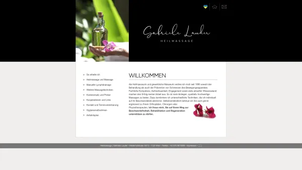 Website Screenshot: Massagefachinstitut Gabriele Lauder, Heilmasseurin, Fachexpertin der Landesinnung Wien - Heilmassage/Massage/Lymphdrainage 1120 Wien - Gabriele Lauder - Date: 2023-06-15 16:02:34