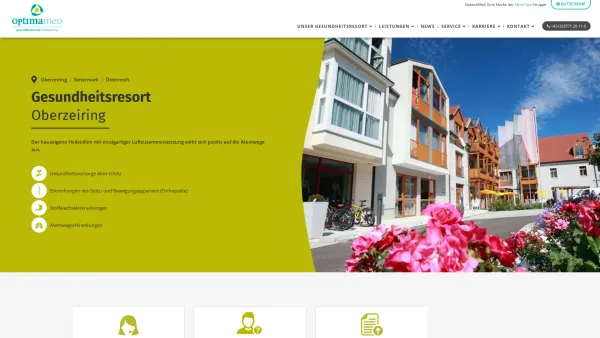 Website Screenshot: Asthmazentrum Kurbetrieb Oberzeiring Heilstollen Hotel Silberhof - OptimaMed Gesundheitsresort Oberzeiring in der Stmk. - Date: 2023-06-22 15:16:28