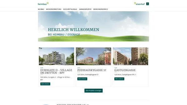 Website Screenshot: Heimbau&Eisenhof - Herzlich Willkommen | Heimbau - Date: 2023-06-22 15:16:28