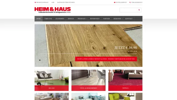 Website Screenshot: Heim & Haus Ges.m.b.H. - Heim & Haus | Fußbodenfachmarkt & Verlegeservice GmbH - Date: 2023-06-22 15:16:28