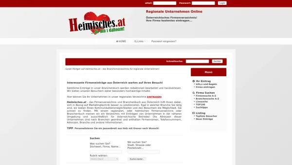 Website Screenshot: Regionale Firmen Online - Branchenverzeichnis für regionale Unternehmen aus Österreich - Date: 2023-06-26 10:26:24