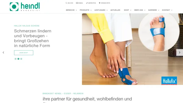 Website Screenshot: Heindl Bandagist - Bandagist Heindl - Ihr Partner für Gesundheit, Wohlbefinden und Wellness - Date: 2023-06-22 15:16:28