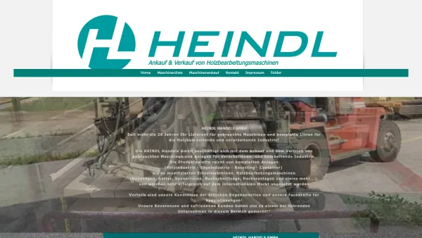Website Screenshot: HEINDL HANDELS GMBH - Ankauf & Verkauf von Holzbearbeitungsmaschinen | Heindl Handels GmbH | Wien - Date: 2023-06-22 15:16:29