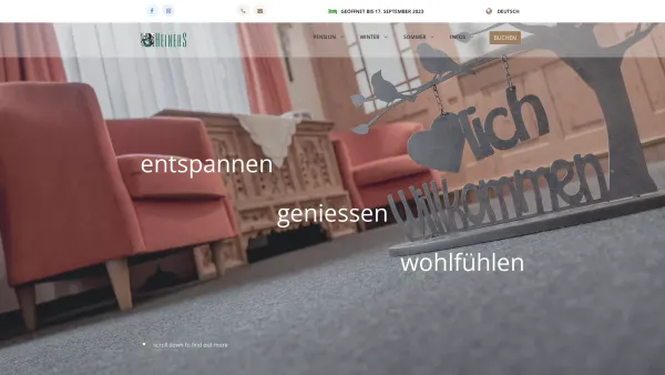 Website Screenshot: Pension Heiners Claudia Fiegl - Heiners - Willkommen - Date: 2023-06-14 10:46:43