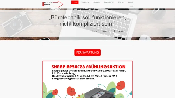 Website Screenshot: Erich Heinisch EDV - Home - Bürotechnik Heinisch - Date: 2023-06-22 15:16:28