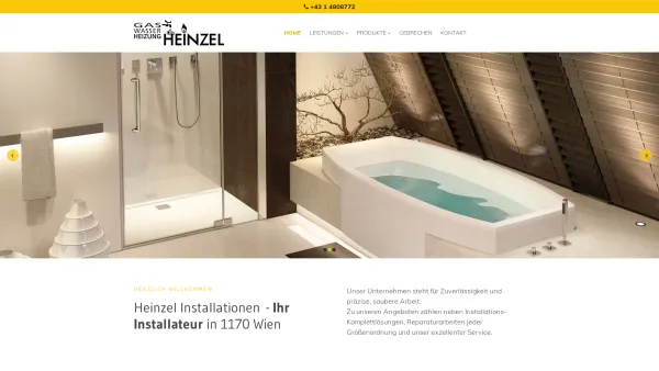 Website Screenshot: Heinzel Installationen GmbH - Installateur in 1170 Wien - Heinzel Installationen - Date: 2023-06-26 10:26:24