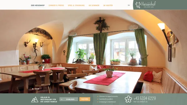 Website Screenshot: Helga Familien und Jugendpension - Hotel Heisenhof - Date: 2023-06-22 15:16:29