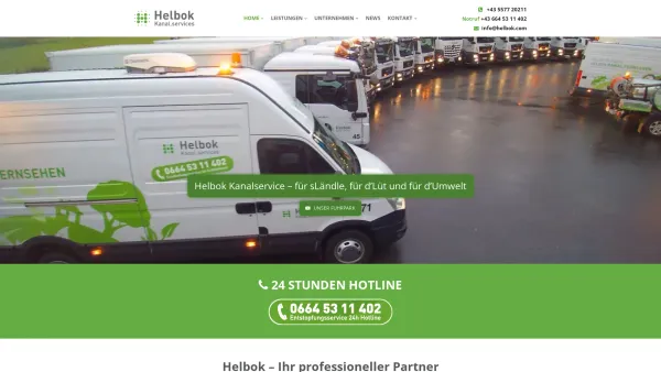 Website Screenshot: KURT HELBOK KANLADIENSTLEISTUNGEN - Helbok Kanalreinigung in Vorarlberg - Date: 2023-06-22 15:02:21