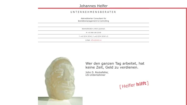 Website Screenshot: Helfer Startseite - Johannes Helfer. Unternehmensberater - Date: 2023-06-22 15:02:21