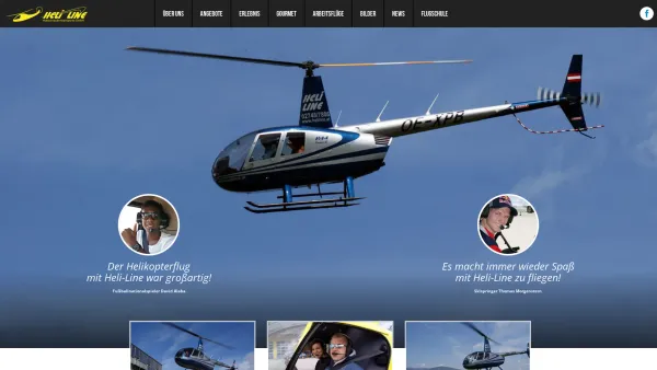 Website Screenshot: Heli Line Hubschraubertransporte GmbH - HELI LINE Hubschrauber - Helikopter, Rundflug, Filmflug, Fotoflug, Werbeflug - Date: 2023-06-22 15:02:21