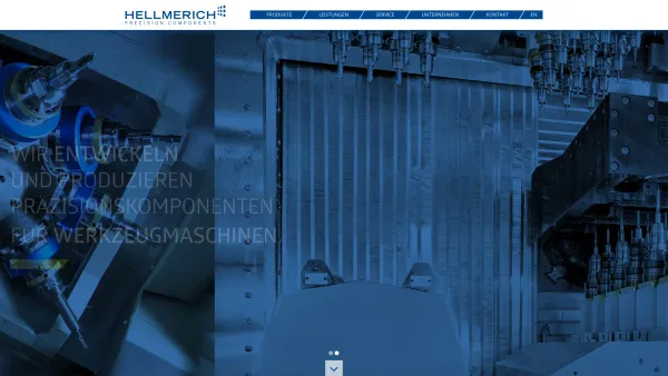 Website Screenshot: "HPC" Produktions GmbH HELLMERICH PRECISION COMPONENTS - Home - Hellmerich Precision Components - Date: 2023-06-22 15:02:21