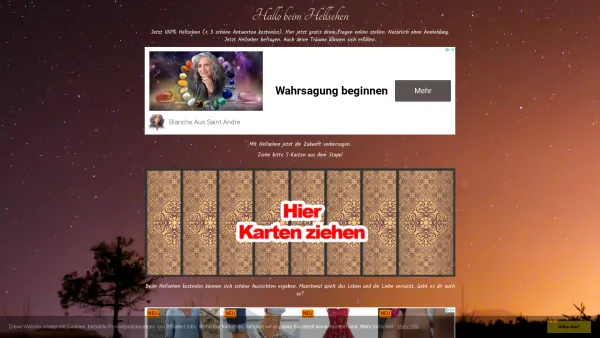 Website Screenshot:  - 100% Hellsehen (+ 3 schöne Antworten kostenlos) - Date: 2023-06-15 16:02:34