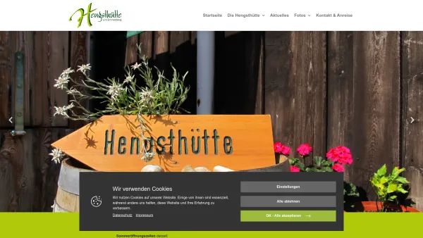 Website Screenshot: Hengsthütte - Home - Hengsthütte, Puchberg am Schneeberg, Austria - Date: 2023-06-22 15:16:29