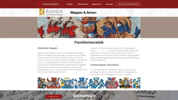 Website Screenshot: G. Rainer Fröschl, Heraldik & Genealogie - Familienwappen - ein Zeichen setzen, individuell und zeitlos! - Date: 2023-06-14 10:36:53