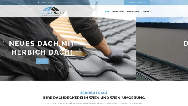 Website Screenshot: Herbich Dach e.U. - Dachdeckerei in Wien & Wien-Umgebung - Date: 2023-06-14 10:40:32