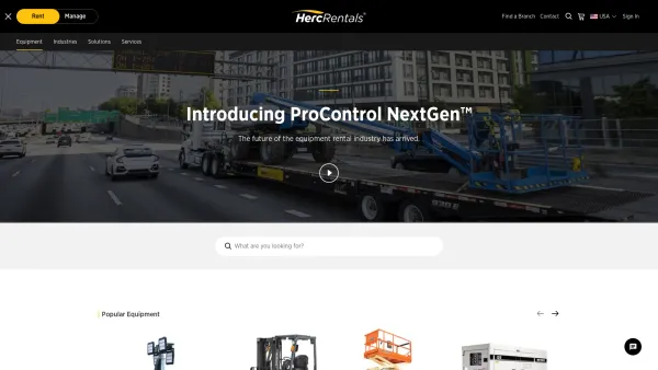 Website Screenshot: Hercules Incorporated Latest News - Equipment and Tool Rental for Construction and Industrial Use - Herc Rentals - Date: 2023-06-22 15:12:16