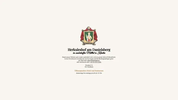 Website Screenshot: Gasthof Herkuleshof a Herkuleshof Danielsberg Kärnten/Austria - Herkuleshof am Danielsberg - Date: 2023-06-22 15:12:16
