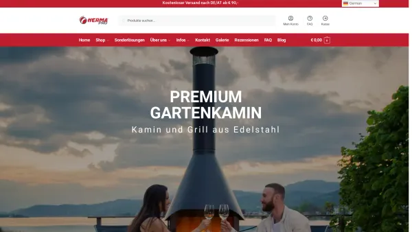 Website Screenshot: HERMAPRO GmbH - Hermapro - Edelstahlgartenkamine - Griller & mehr - Date: 2023-06-22 15:12:16