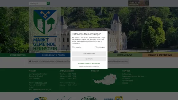 Website Screenshot: page der Marktgemeinde Hernstein - Hernstein - GEM2GO WEB - Startseite - Date: 2023-06-22 15:12:16