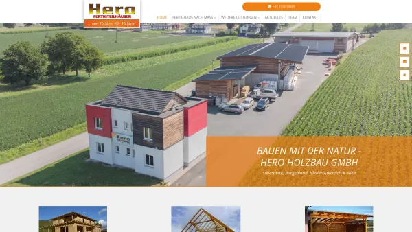 Website Screenshot: Hero Holzbau GmbH - HERO Holzbau GmbH, Fertigteilbau in Burgauberg - Date: 2023-06-14 10:40:32