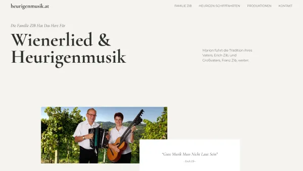 Website Screenshot: Erich Zib Heurigenmusik - heurigenmusik.at – Familie ZIB steht fürs Wienerlied und für die Heurigenmusik - Date: 2023-06-22 15:02:25