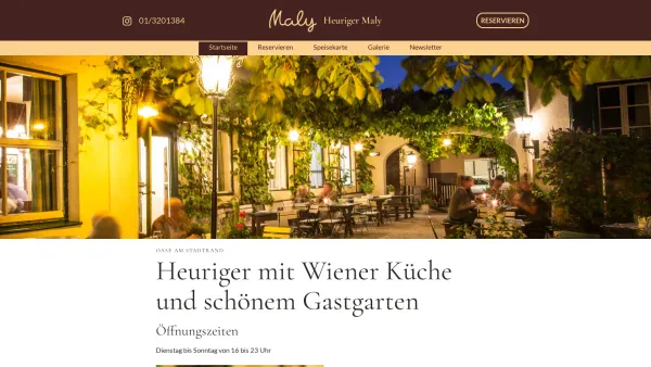 Website Screenshot: Heuriger Hans Maly KEG Über uns - Heuriger Maly – Sandgasse 8 - Date: 2023-06-15 16:02:34