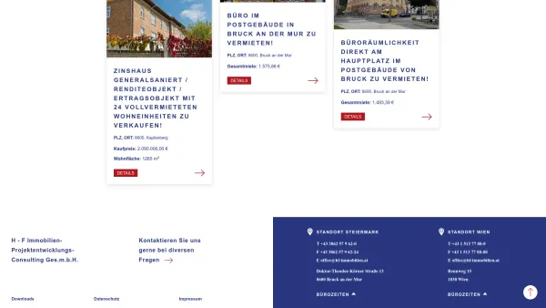 Website Screenshot: H-F Immobilien-Projektentwicklungs-Consulting Ges.m.b.H. - HF Immobilien – IHR IMMOBILIEN PARTNER - Date: 2023-06-22 15:02:25