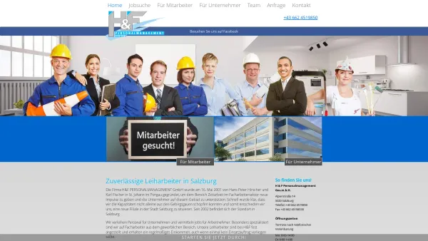 Website Screenshot: H&F Personalmanagement GmbH - Leiharbeiter Salzburg - H & F Personalmanagement GmbH - Date: 2023-06-22 15:02:25