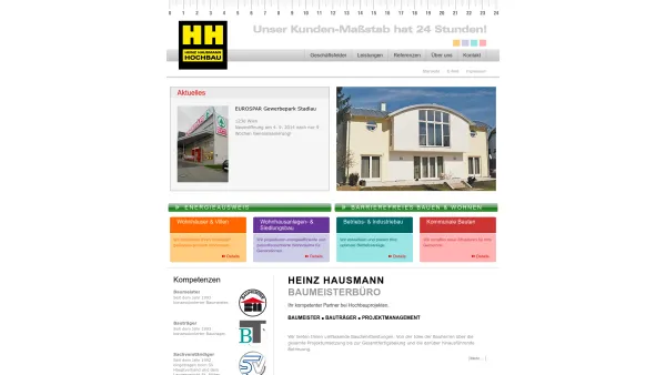 Website Screenshot: H&H Bau-Dienstleistungen GesmbH - Baumeisterbüro - BM Ing. Heinz Hausmann - Date: 2023-06-22 15:02:25
