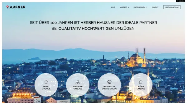 Website Screenshot: Herber Hausner Süd-Ost-Speditionsgesellschaft mbH. - Seit über 100 Jahren qualitativ hochwertige Übersiedlungen - Date: 2023-06-23 12:02:51