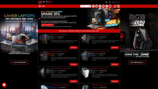Website Screenshot: Hi-Tech Personalcomputer / Inhaber Dr. Friedrich Huber - Gaming PC Kaufen | Gamer PCs | HI-TECH Computer - Date: 2023-06-14 10:36:56