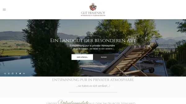 Website Screenshot: Gästehaus "Hiasenhof" - Gästehaus Gut Hiasenhof | Ein Landgut der besonderen Art - Date: 2023-06-22 15:02:25