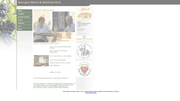 Website Screenshot: Weingut Rudolf und Elisabeth Hick Eigenbauweine Buschenschank Gästezimmer - Weingut Maria Hick - Date: 2023-06-14 10:40:32