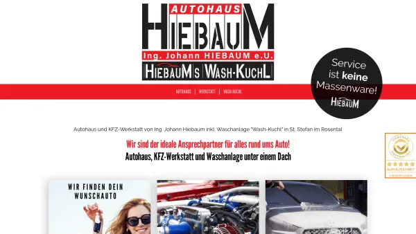 Website Screenshot: Autohaus Hiebaum GmbH auf www.hiebaum.com - Ing. Johann Hiebaum | St. Stefan im Rosental | Autohaus, Werkstatt, Waschanlage - Date: 2023-06-22 15:02:25