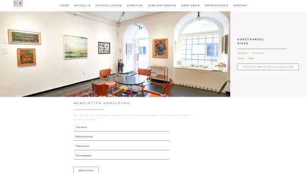 Website Screenshot: Kunsthandel Hieke - Hieke - Kunsthandel & Galerie in Wien - Date: 2023-06-22 15:02:25