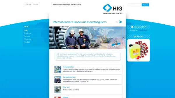Website Screenshot: HIG Handel mit Industriegütern Ges.m.b.H. - HIG – Internationaler Handel mit Industriegütern - Date: 2023-06-22 15:12:16