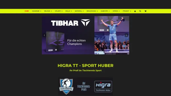 Website Screenshot: Higra Sport Ihr persönlicher Tischtennis-Partner - www.higra.at - Date: 2023-06-22 15:13:53