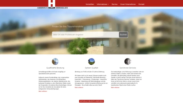 Website Screenshot: Ambros K. Hiller Immobilien - Ambros K Hiller Immobilien - Date: 2023-06-14 10:40:32